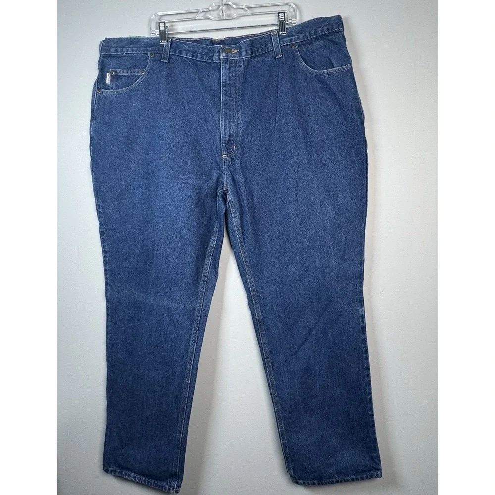 Carhartt Men's Blue Jeans Size 48x32 Relaxed Fit Big And Tall Jeans